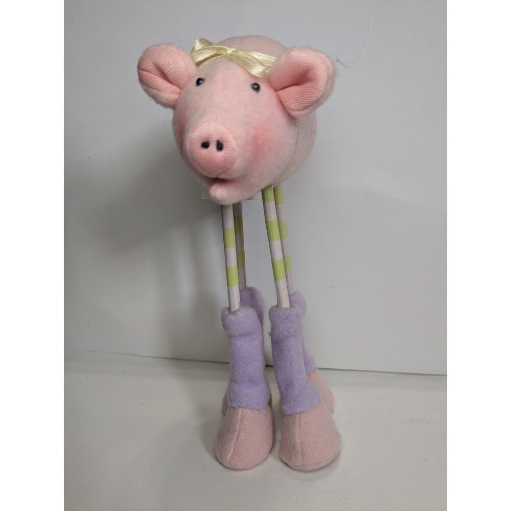 Department 56 Tall Legs Plush Pig Decor